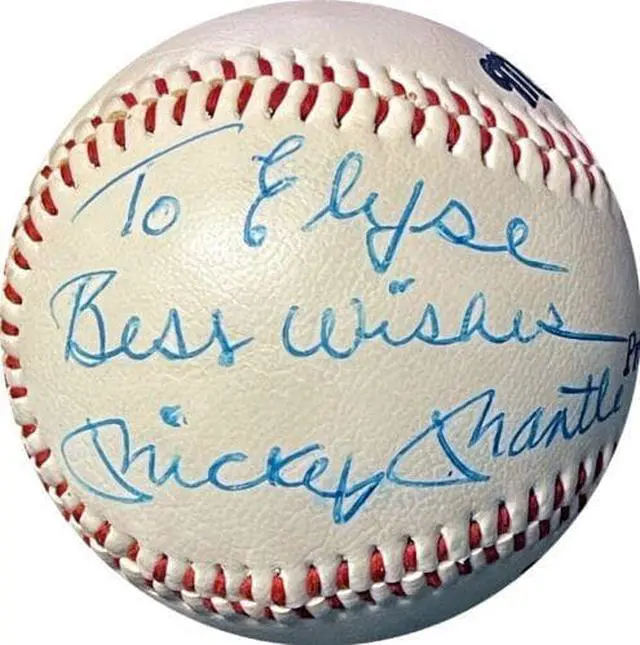 Main image of Mickey Mantle Signed Markwort S88 Practice League Baseball- Beckett Rev To Elyse , Best Wishes (NY Yankees/HOF)