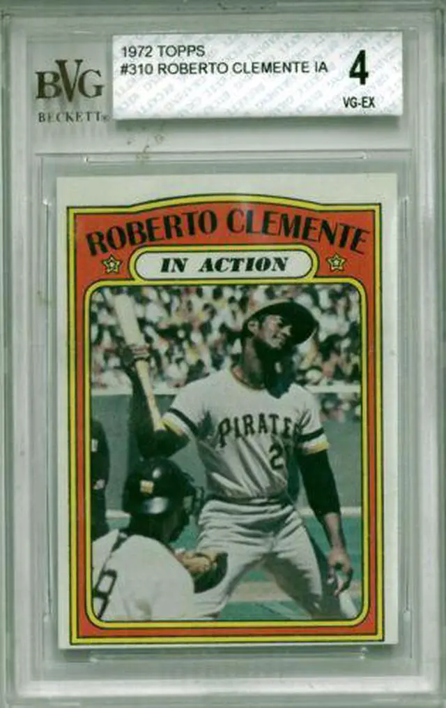 Main image of Roberto/Bob Clemente 1972 Topps In Action Baseball Card #310- BVG Graded 4 VG-EX (Sub Grades/Pittsburgh Pirates)