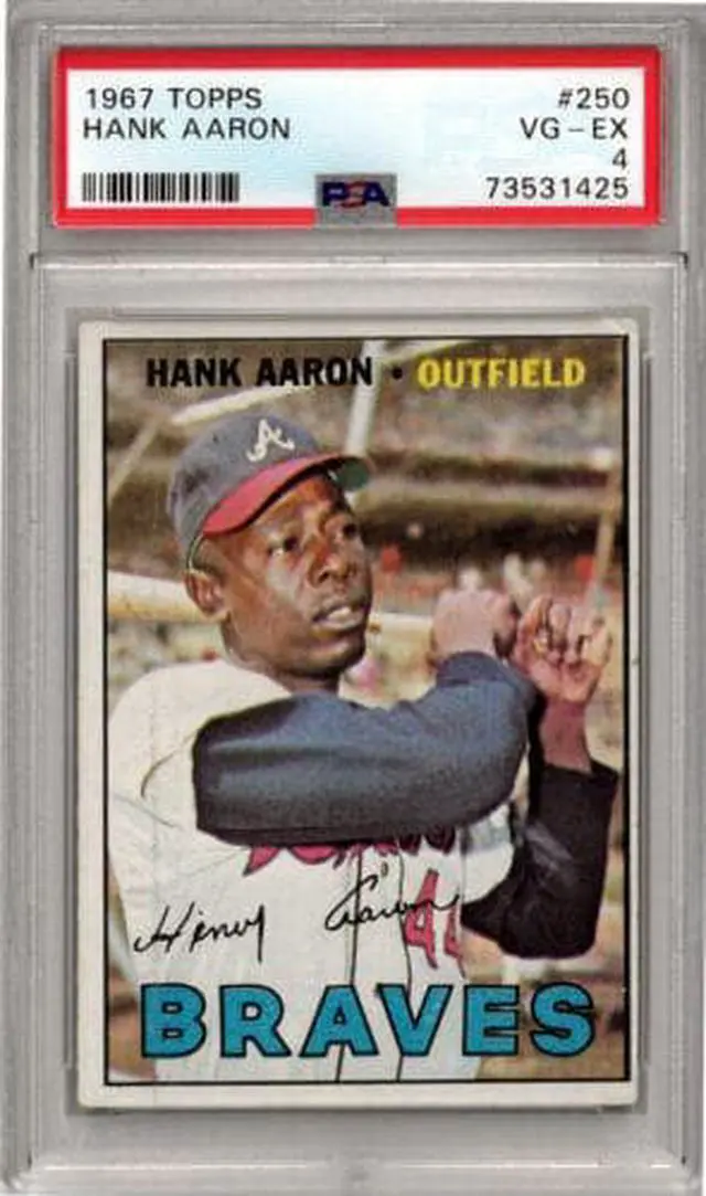 Main image of Hank Aaron 1967 Topps Baseball Card #250- PSA Graded 4 VG-EX (Atlanta Braves)