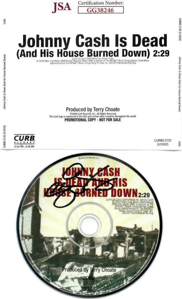 Main image of Larry Gatlin signed 2009 Johnny Cash Is Dead CD w/Back Cover & Case- JSA #GG38246 (Rare Promo)