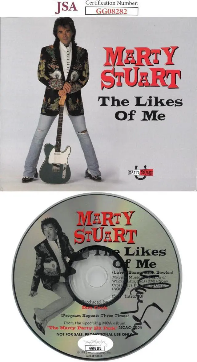 Main image of Marty Stuart signed 1995 The Likes of Me Single Promo CD w/ Hard Cover Booklet- JSA #GG08282