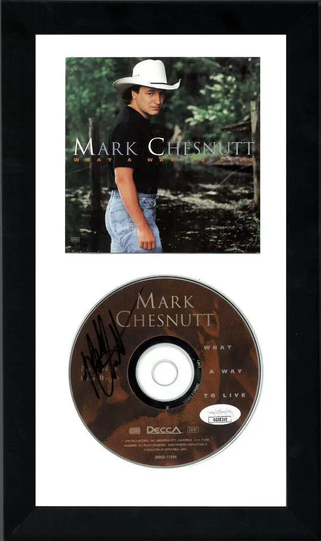 Main image of Mark Chesnutt signed 1994 What A Way To Live Album CD w/ Cover Booklet 6.5x12 Custom Framing- JSA #GG08249