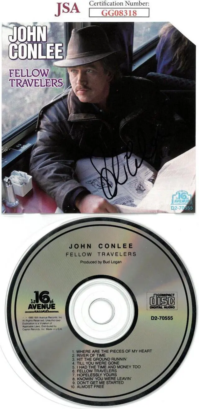 Main image of John Conlee signed 1989 Fellow Travelers Album Cover w/ CD & Case- JSA #GG08318