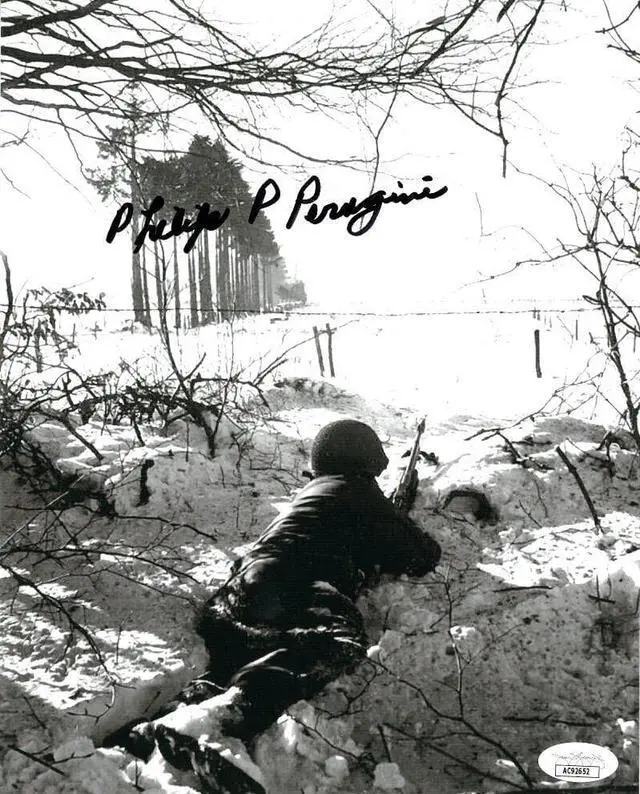 Main image of Philip P. Perugini signed WWII Band of Brothers Vintage 8x10 Photo- JSA #AC92652- 101st ABD Easy Co 506th PIR