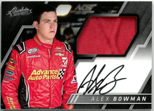 Main image of Alex Bowman signed 2017 Panini Absolute Racing NASCAR On Card Auto/Relic #AMS-AB
