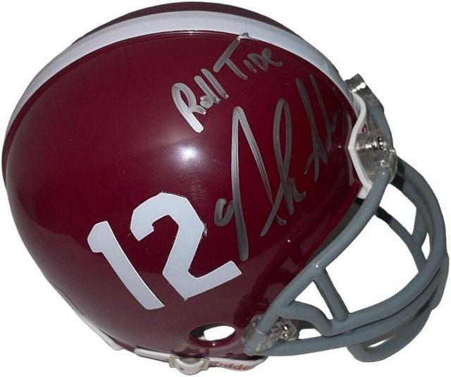 Main image of Nick Saban signed Alabama Crimson Tide Riddell #12 Mini Helmet "Roll Tide"- COA National Champs
