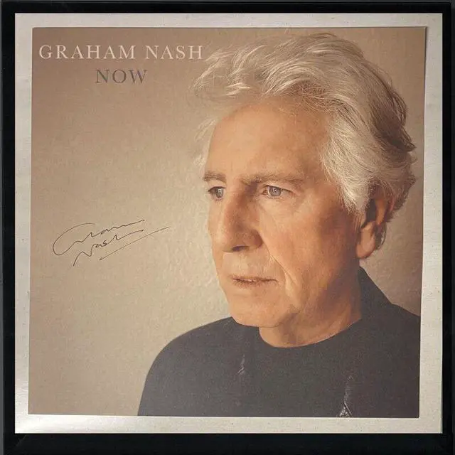 Main image of Graham Nash signed 2023 NOW 11x11 Art Card/Album Cover/LP/Vinyl Record w/Custom Framing- COA