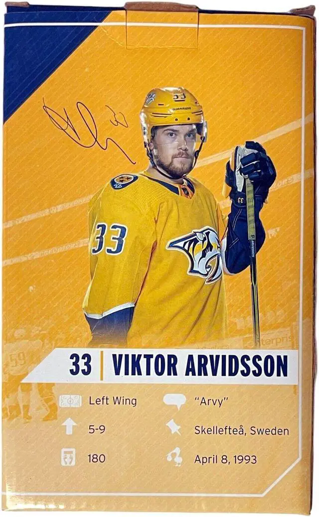 Main image of Viktor Arvidsson signed Nashville Predators 2020 Bobblehead- COA - Brand New/Limited Edition