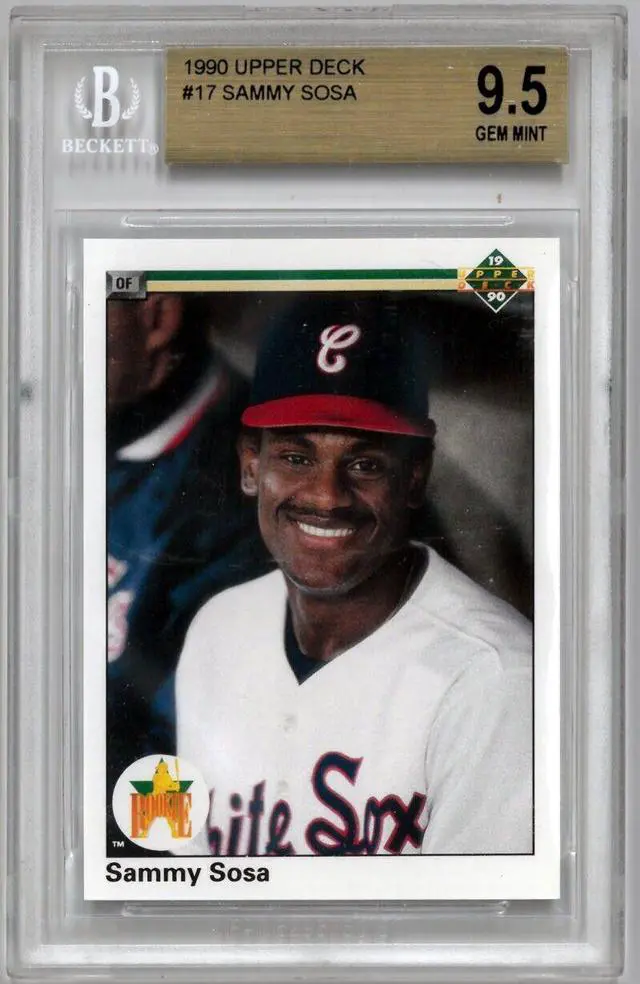 Main image of Sammy Sosa 1990 Upper Deck Baseball Rookie Card #17- Beckett/BGS Graded 9.5 Gem Mint (Sub Grades/Chicago White Sox)