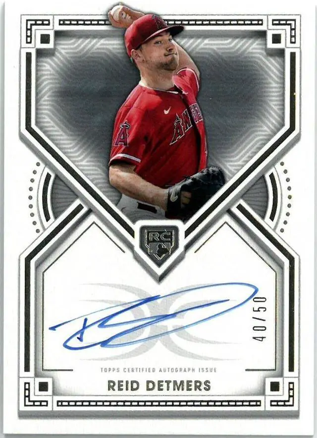 Main image of Reid Detmers signed 2002 Topps Definitive Collection Rookie On Card Auto (RC) #DRA-RDE- /50 (Los Angeles Angels)
