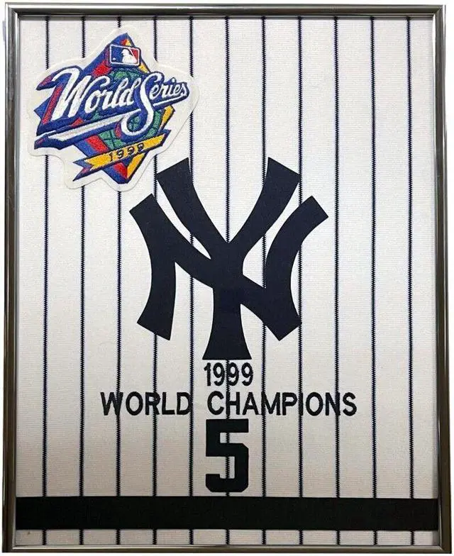 Main image of 1999 New York Yankees Team Uniform MLB Logos Jersey Custom Framing 12x15- New
