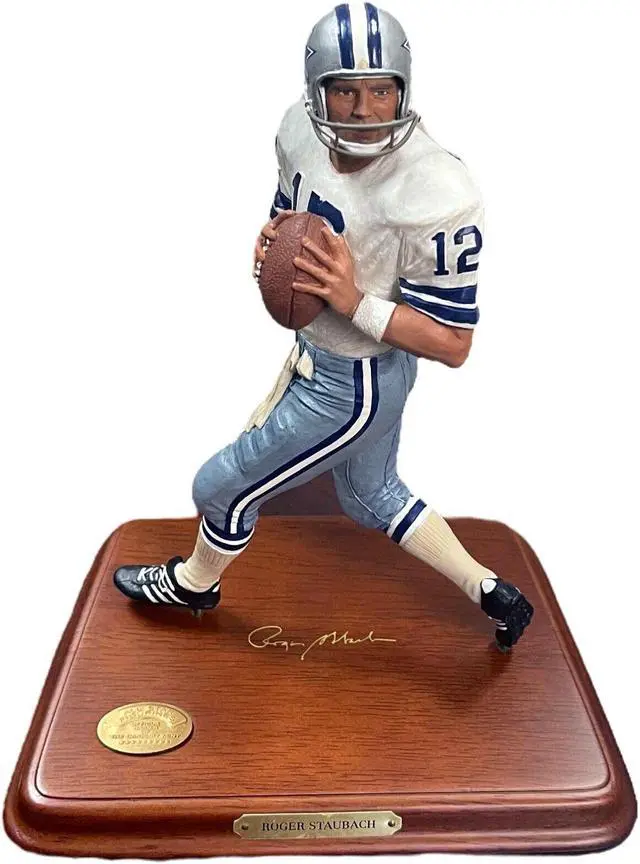 Main image of Roger Staubach Dallas Cowboys All Star Football Figurine/Statue 8.5" - Danbury Mint COO- PRISTINE