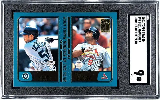Main image of Ichriro Suzuki/Albert Pujols 2001 Topps Traded Rookies of the Year Baseball Card #T99- SGC Graded 9 MT