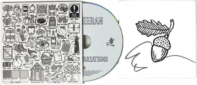 Main image of Ed Sheeran signed 2023 Autumn Variations Art Card/Booklet/CD corner bend- COA