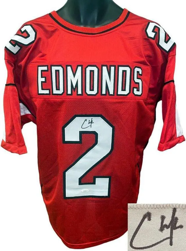 Main image of Chase Edmonds signed Arizona Cardinal Red Custom Stitched Pro Style Football Jersey XL- JSA Witnessed #WIT874951