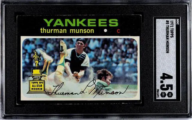 Main image of Thurman Munson 1971 Topps Baseball Card #5- SGC Graded 4.5 VG-EX+ ('70 All-Star Rookie/New York Yankees)