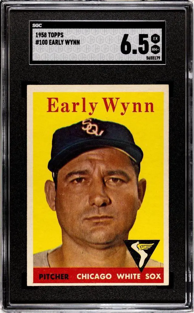 Main image of Early Wynn 1958 Topps Baseball Card #100- SGC Graded 6.5 EX-NM+ (White Team Letters/Chicago White Sox)