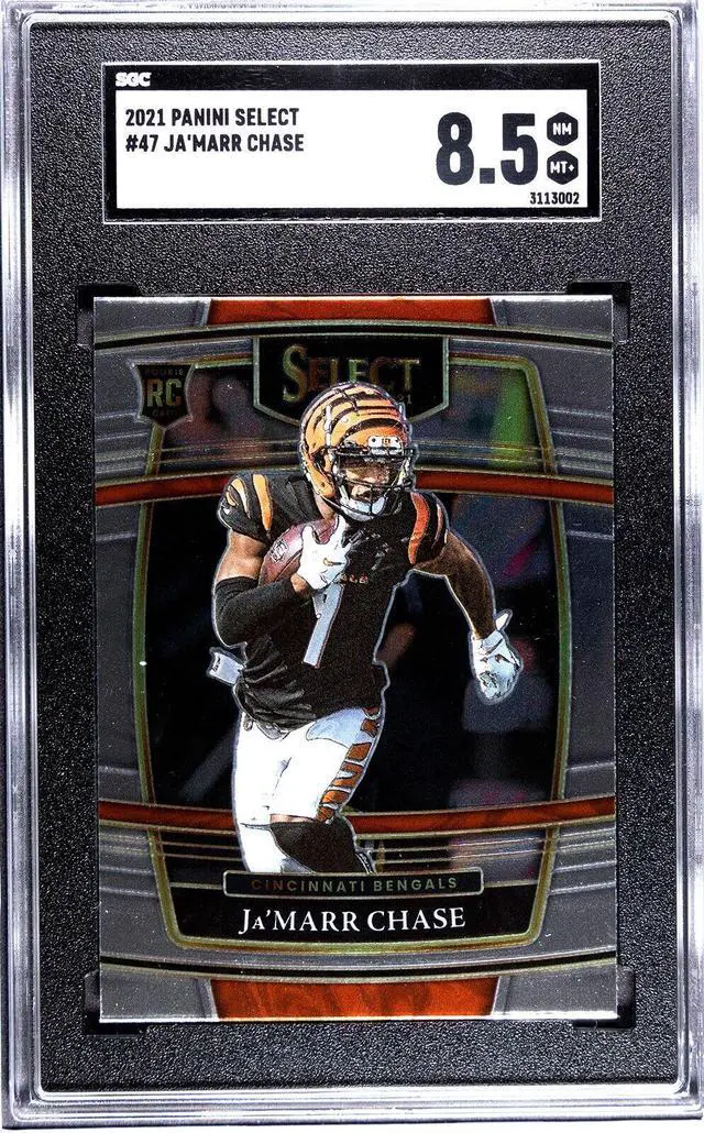Main image of Ja'Marr Chase 2021 Panini Select Rookie Card (RC) #47- SGC Graded 8.5 NM-MT+ (Cincinnati Bengals)