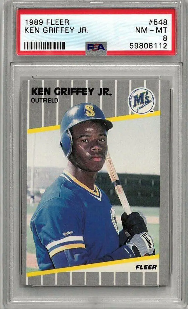 Main image of Ken Griffey, Jr. 1989 Fleer Rookie Card (RC) #548- PSA Graded 8 NM-MT (Seattle Mariners/HOF)