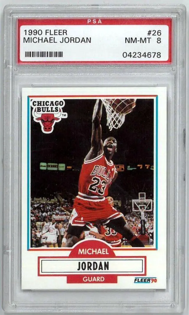 Main image of Michael Jordan 1990-91 Fleer Card #26- PSA Graded 8 NM-MT (Chicago Bulls/HOF)