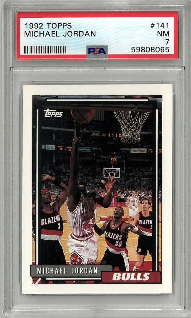 Main image of Michael Jordan 1992-93 Topps Card #141- PSA Graded 7 NM (Chicago Bulls/HOF)