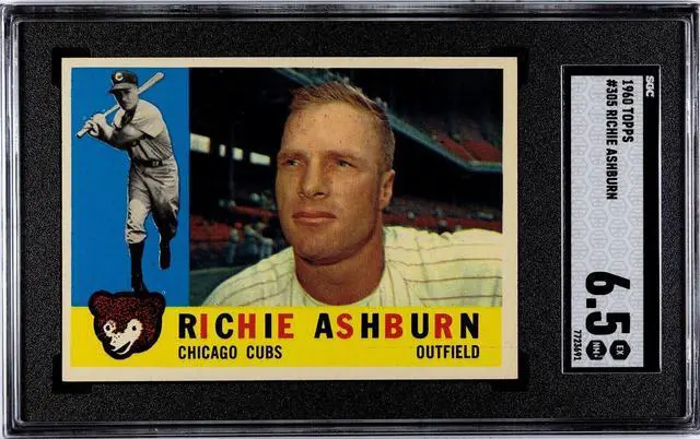 Main image of Richie Ashburn 1960 Topps Baseball Card #305- SGC Graded 6.5 EX-NM+ (Chicago Cubs/HOF)