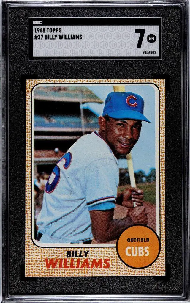 Main image of Billy Williams 1968 Topps Baseball Card #37- SGC Graded 7 NM (Chicago Cubs/HOF)