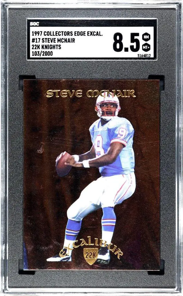 Main image of Steve McNair 1997 Collectors Edge Excalibur 22K Knights Card #17- /2000- SGC Graded 8.5 NM-MT+ (Oilers/Titans)