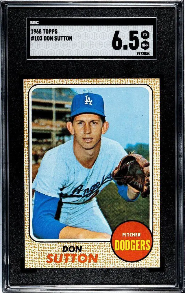 Main image of Don Sutton 1968 Topps Baseball Card #103- SGC Graded 6.5 EX-NM+ (Los Angeles Dodgers/HOF)