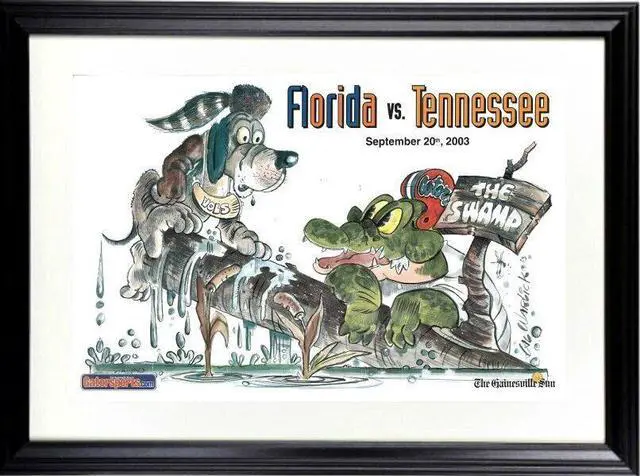 Main image of 2003 Tennessee Volunteers Swamp Florida Gators (9/20/03) 11x17 Poster Custom Framing  PRISTINE/NEW/RARE