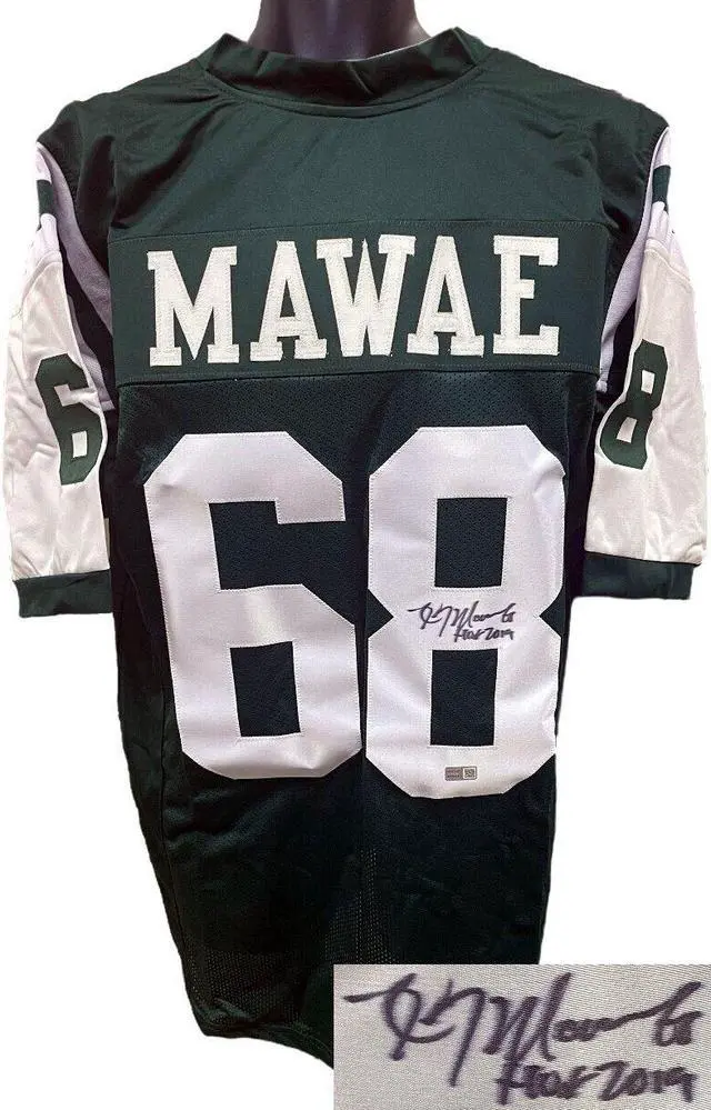 Main image of Kevin Mawae signed New York Green Custom Stitched Pro Style Football Jersey XL w/ HOF 2019- Tristar/TSP