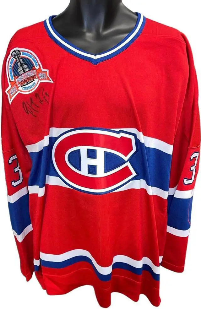 Main image of Patrick Roy signed Montreal Canadiens Mitchell & Ness Authentic Vintage Red Hockey Jersey #33 (2XL/52)- Upper Deck Authentic w/P