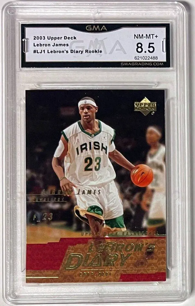 Main image of LeBron James 2003-04 Upper Deck Diary Rookie Card (RC) #LJ1- GMA Graded 8.5 NM-MT+ (St. Vincent-St. Mary High School/Cavaliers)