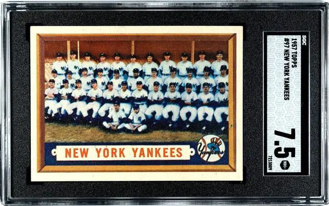 Main image of 1957 Topps New York Yankees Baseball Card #97/Mickey Mantle- SGC Graded 7.5 NM+