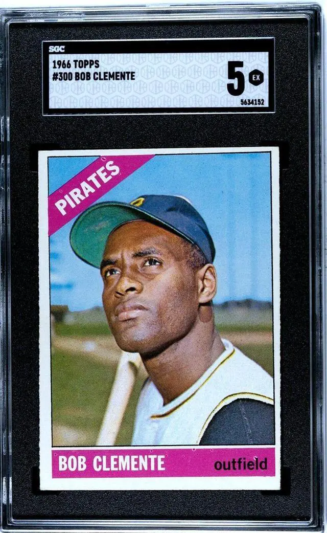 Main image of Roberto/Bob Clemente 1966 Topps Card #300- SGC Graded 5 EX (Pittsburgh Pirates)