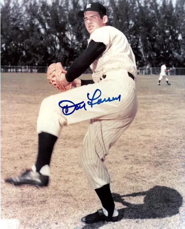 Main image of Don Larsen signed New York Yankees MLB 8x10 Photo- COA (2X WS Champ/MVP/Perfect Game)