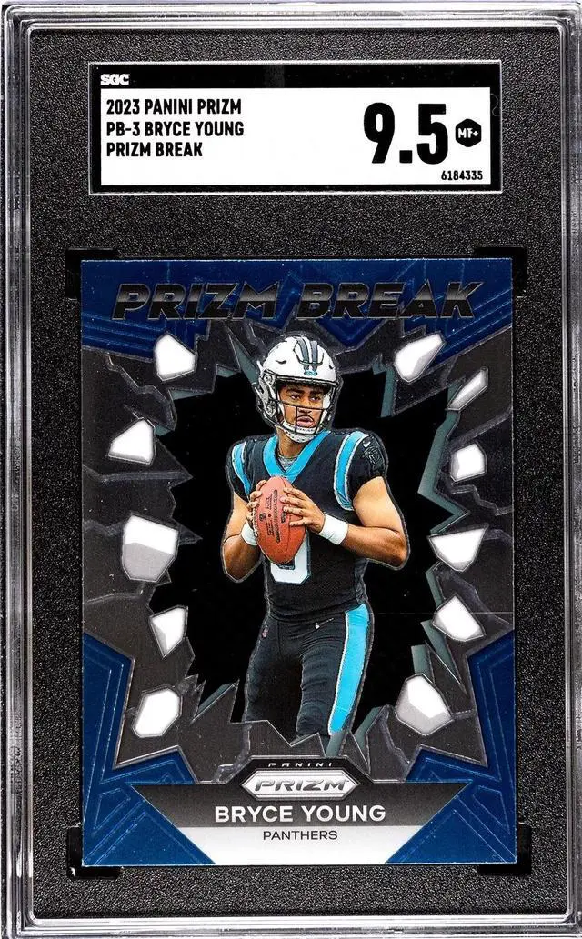 Main image of Bryce Young 2023 Panini Prizm Break Rookie Card (RC) #PB=3- SGC Graded 9.5 Mint+ (Carolina Panthers)