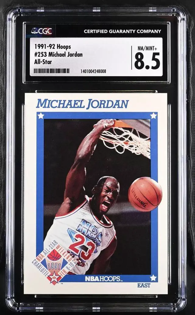 Main image of Michael Jordan 1991-92 NBA Hoops All-Star Card #253- CGC Graded 8.5 NM-MT+ (Chicago Bulls/HOF/GOAT)