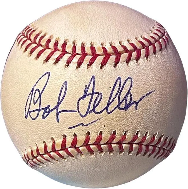 Main image of Bob Feller signed Official Rawlings ROAL American League Baseball tone spots- COA (Cleveland/HOF/1948 WS Champ/7X AS)