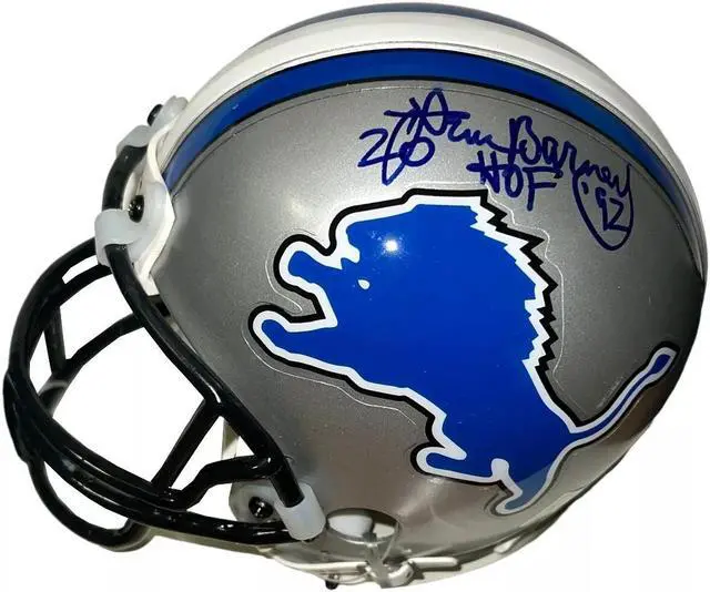 Main image of Lem Barney signed Detroit Lions Riddell Mini Helmet #20 HOF 92- COA