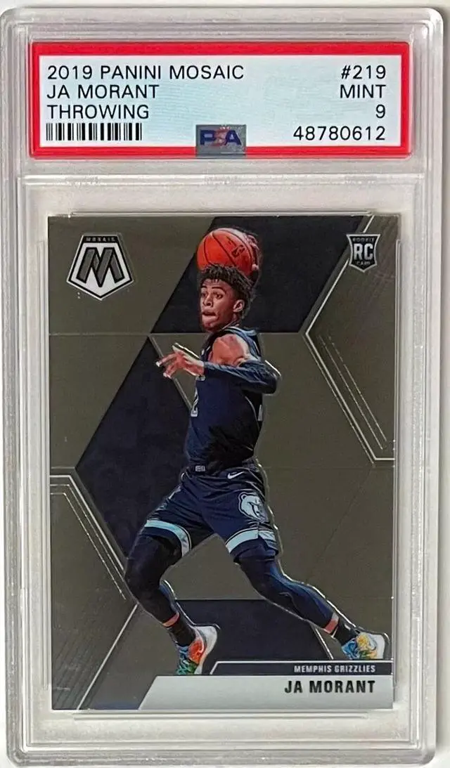 Main image of Ja Morant 2019-20 Panini Mosaic Throwing Rookie Card (RC) #219- PSA Graded 9 Mint (Memphis Grizzlies)