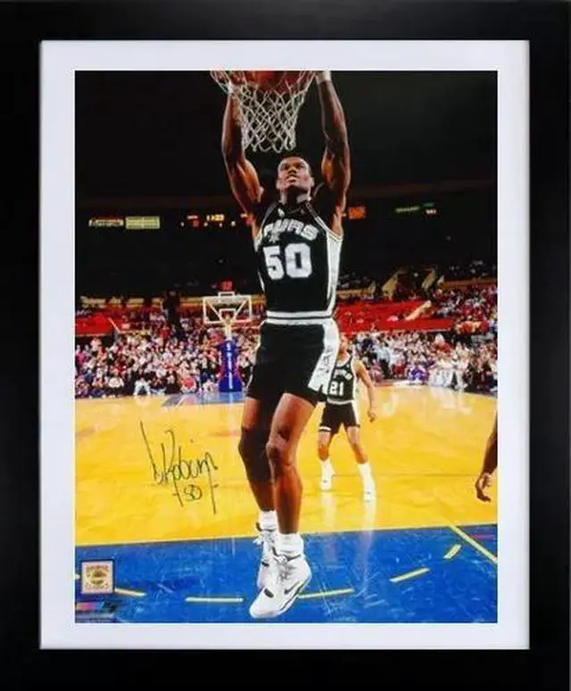 Main image of David Robinson signed San Antonio Spurs 16x20 Photo Custom Framing- JSA Authentic #GG36847 (Navy/HOF)