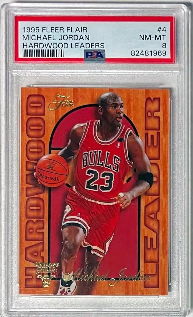 Main image of Michael Jordan 1995 Fleer Flair Hardwood Leaders Card #4- PSA Graded 8 NM-MT (Chicago Bulls/HOF/GOAT)