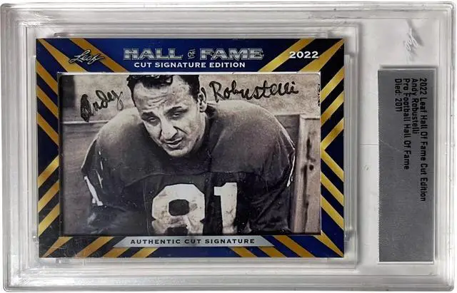 Main image of Andy Robustelli signed 2022 Leaf Hall of Fame Cut Edition- Leaf Encapsulated (LA Rams/NY Giants/HOF)