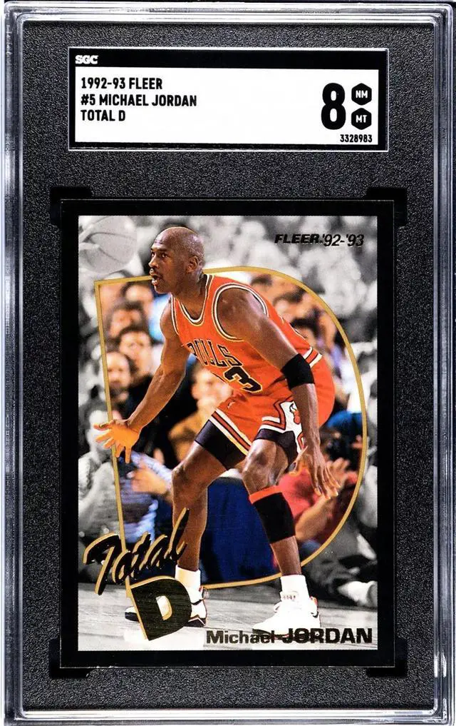 Main image of Michael Jordan 1992-93 Fleer Total D Card #5- SGC Graded 8 NM-MT (Chicago Bulls/HOF/GOAT)