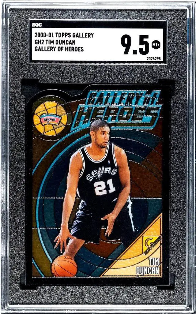 Main image of Tim Duncan 2000-01 Topps Gallery of Heroes Die-Cut Card #GH2- SGC Graded 9.5 MT+ (San Antonio Spurs/HOF)