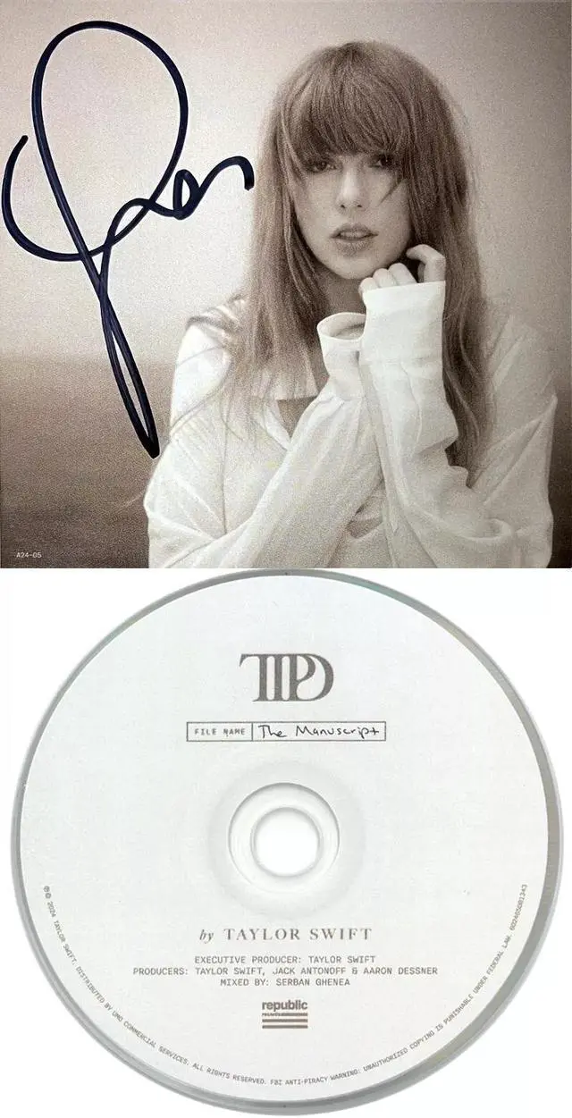 Main image of Taylor Swift signed 2024 The Tortured Poets Department 4.75x4.75 Art Card w/Album Cover Booklet w/ CD & Case- COA