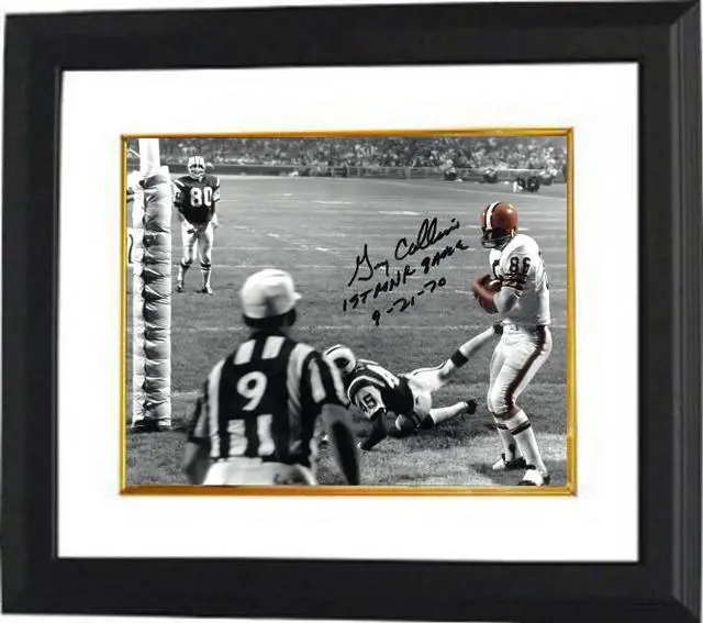 Main image of Gary Collins signed Cleveland Browns Spotlight 8x10 Photo Custom Framing 1st MNF Game 9-21-70