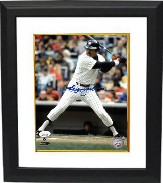 Main image of Reggie Jackson signed New York Yankees 8x10 Color Photo Custom Framing- JSA Witnessed (batting)