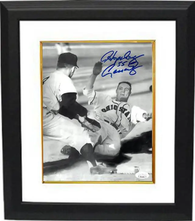Main image of Howard "Hopalong" Cassady signed Ohio State Buckeyes B&W Baseball 8x10 Photo Custom Framing 55- JSA
